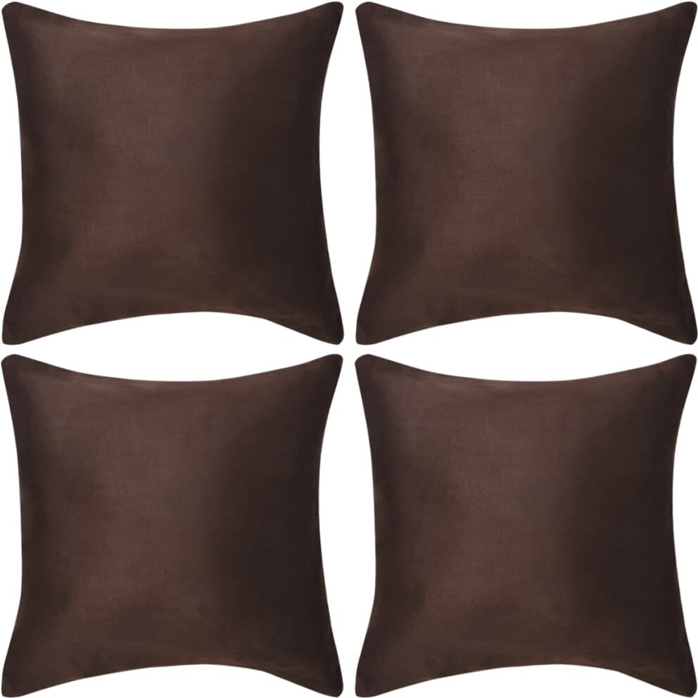 vidaXL pudebetræk 4 stk. 80x80 cm polyester imiteret ruskind brun vidaXL pudebetræk 4 stk. 80x80 cm polyester imiteret ruskind brun