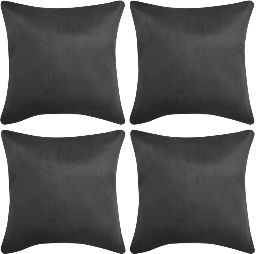 vidaXL pudebetræk 4 stk. 50x50 cm polyester imiteret ruskind antracitgrå vidaXL pudebetræk 4 stk. 50x50 cm polyester imiteret ruskind antracitgrå