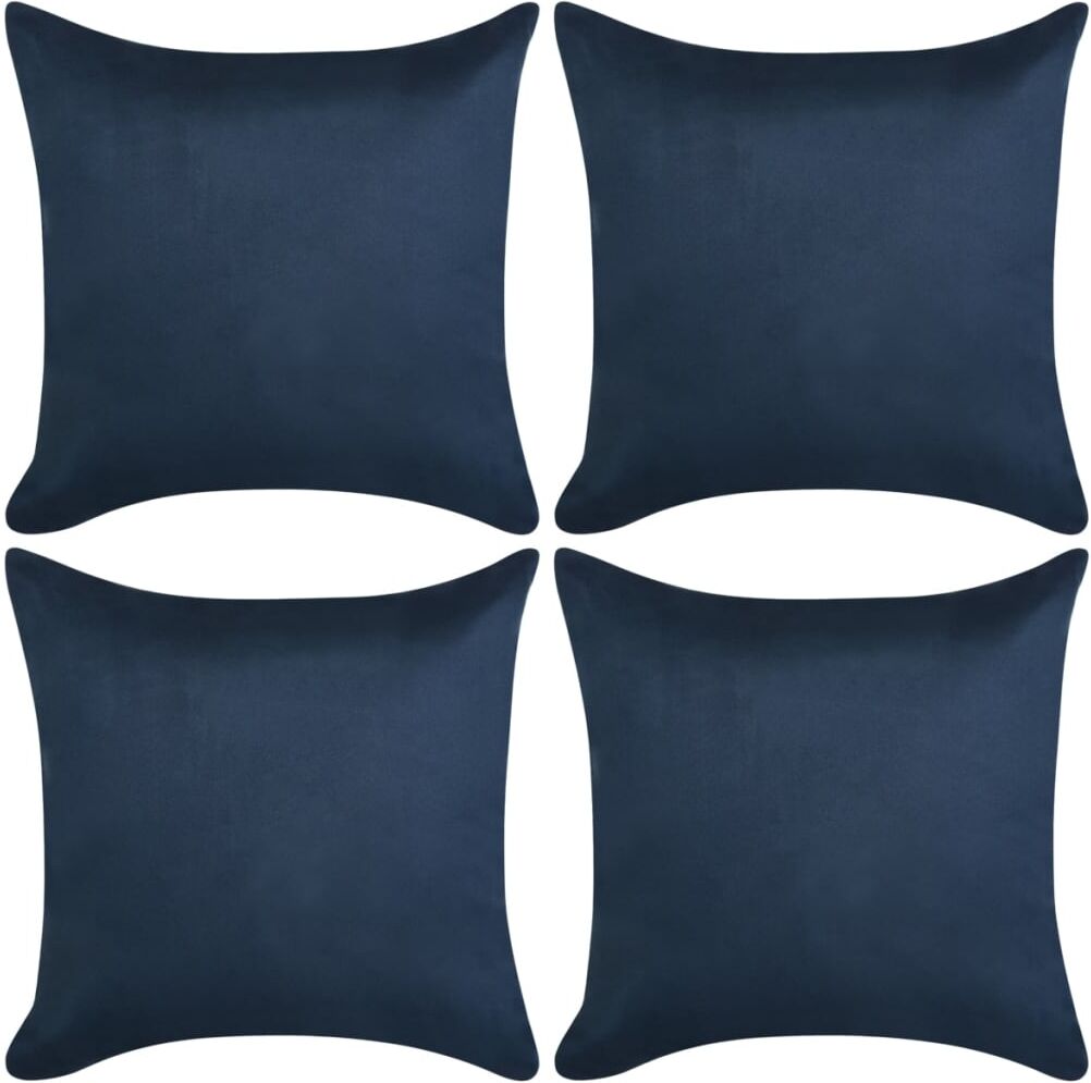 vidaXL pudebetræk 4 stk. 40x40 cm polyester imiteret ruskind marineblå vidaXL pudebetræk 4 stk. 40x40 cm polyester imiteret ruskind marineblå