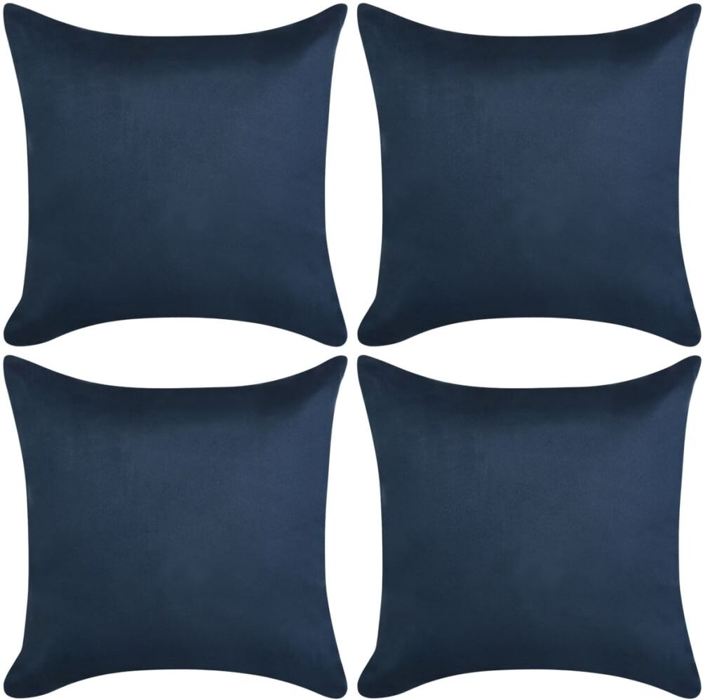 vidaXL pudebetræk 4 stk. 80x80 cm polyester imiteret ruskind marineblå vidaXL pudebetræk 4 stk. 80x80 cm polyester imiteret ruskind marineblå