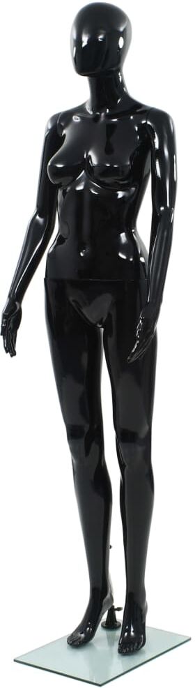 vidaXL mannequin kvinde fuld figur glassokkel sort højglans 175 cm vidaXL mannequin kvinde fuld figur glassokkel sort højglans 175 cm