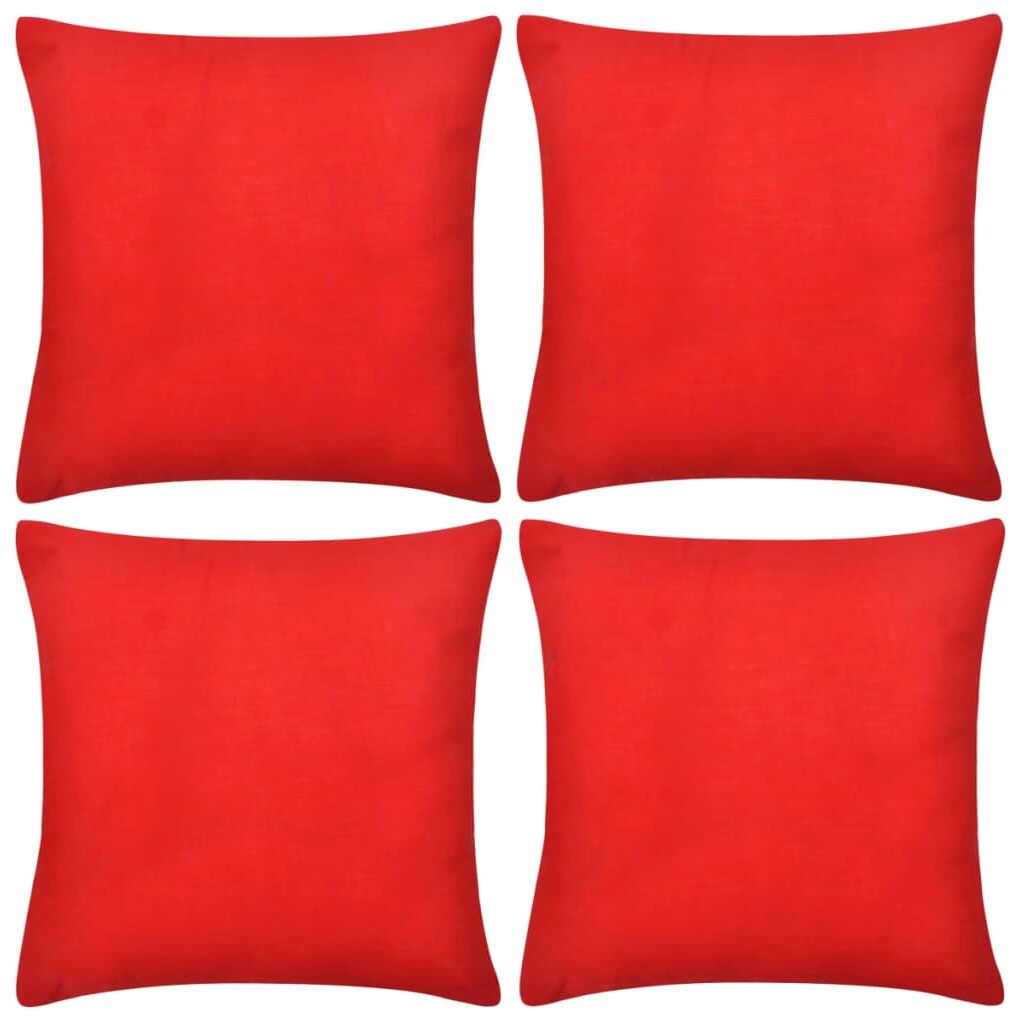vidaXL 4 røde pudebetræk i bomuld 40 x 40 cm vidaXL 4 røde pudebetræk i bomuld 40 x 40 cm