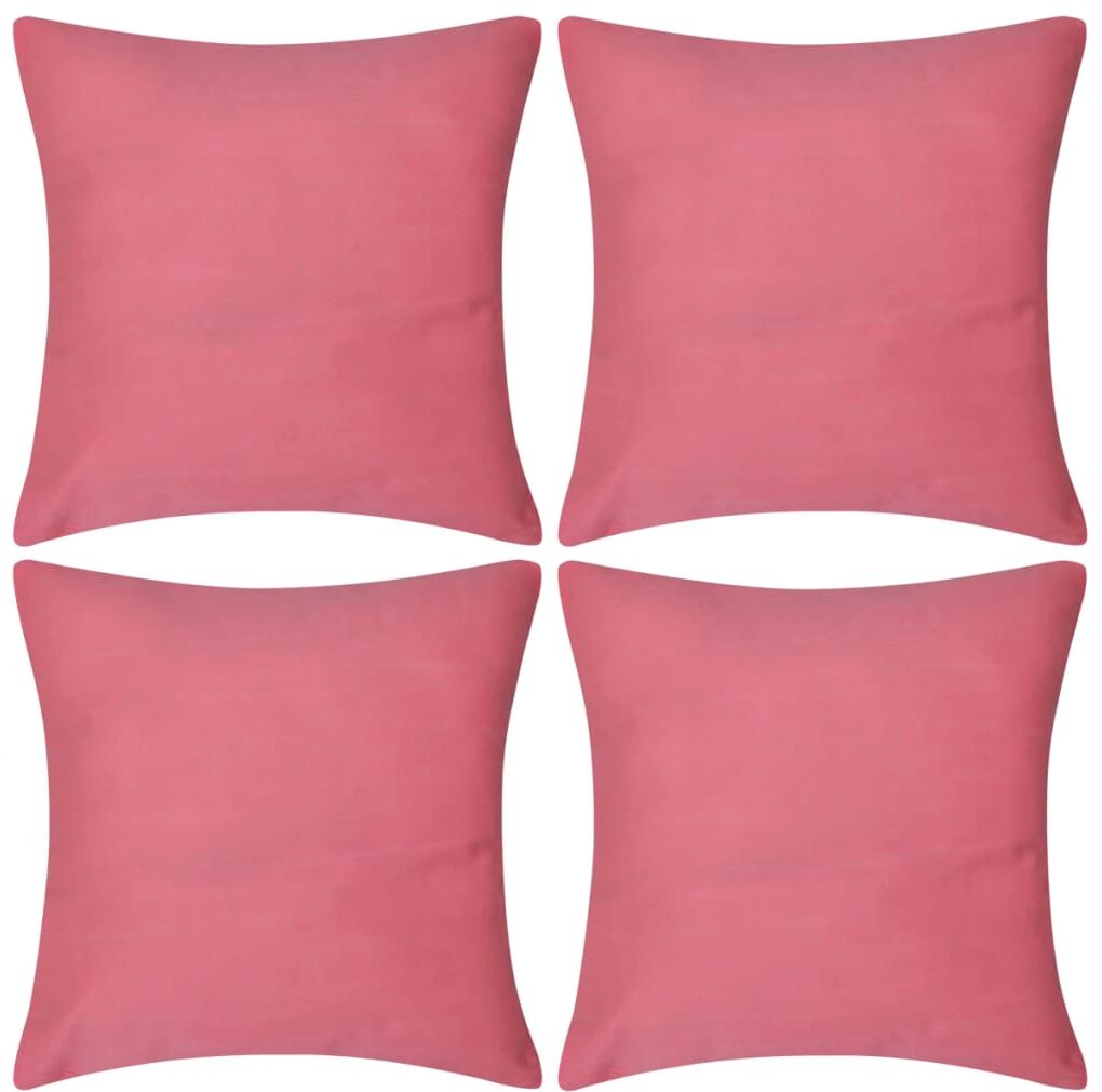 vidaXL 4 pink pudebetræk i bomuld 40 x 40 cm vidaXL 4 pink pudebetræk i bomuld 40 x 40 cm