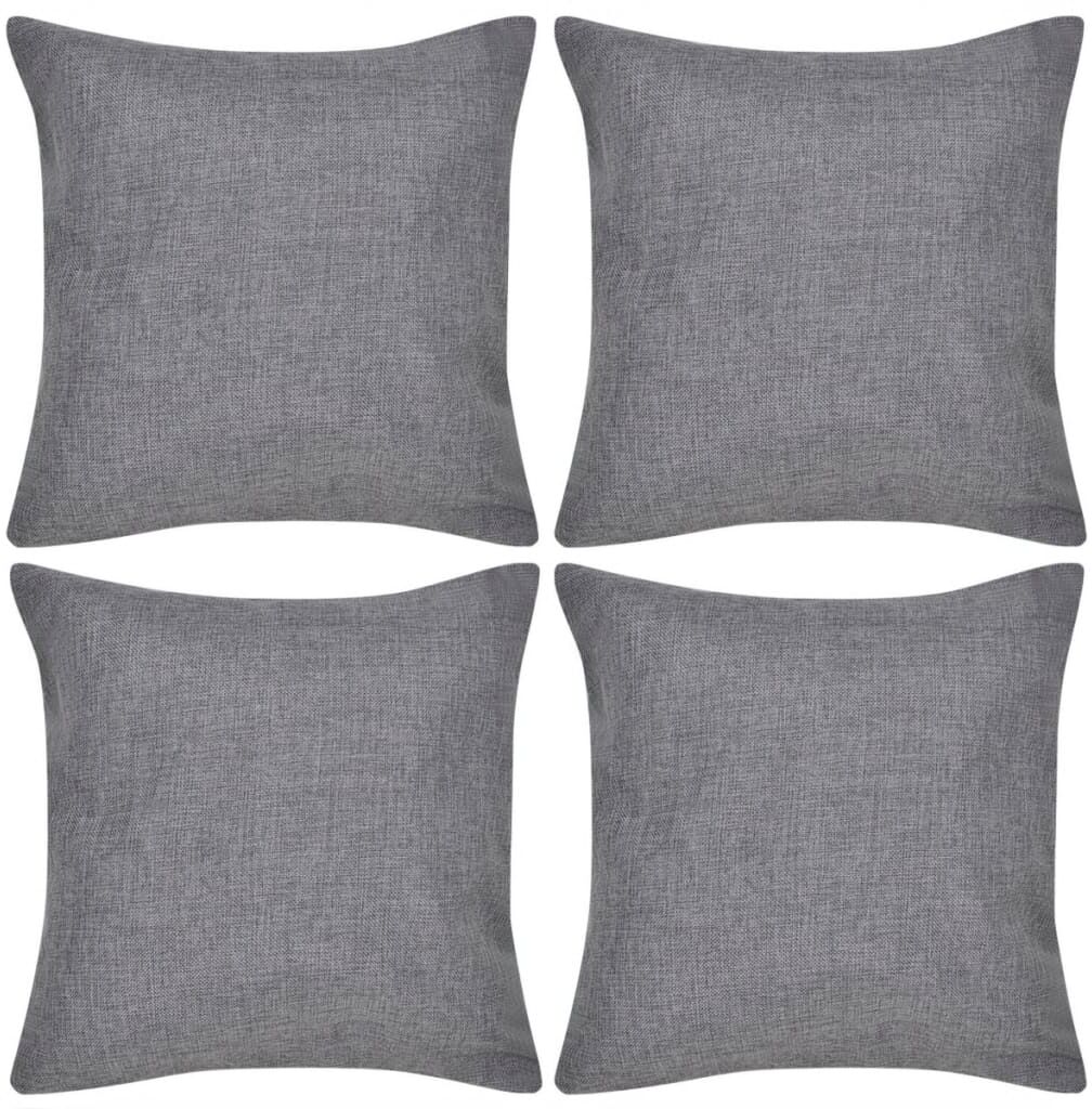 vidaXL 4 antracitgrå pudebetræk, linned-look 40 x 40 cm vidaXL 4 antracitgrå pudebetræk, linned-look 40 x 40 cm