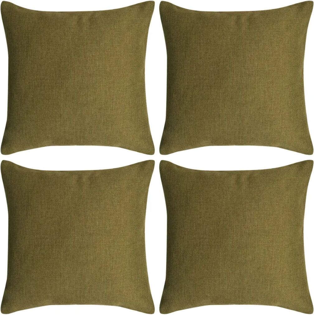 vidaXL pudebetræk 4 stk. linned-look grøn 50x50 cm vidaXL pudebetræk 4 stk. linned-look grøn 50x50 cm