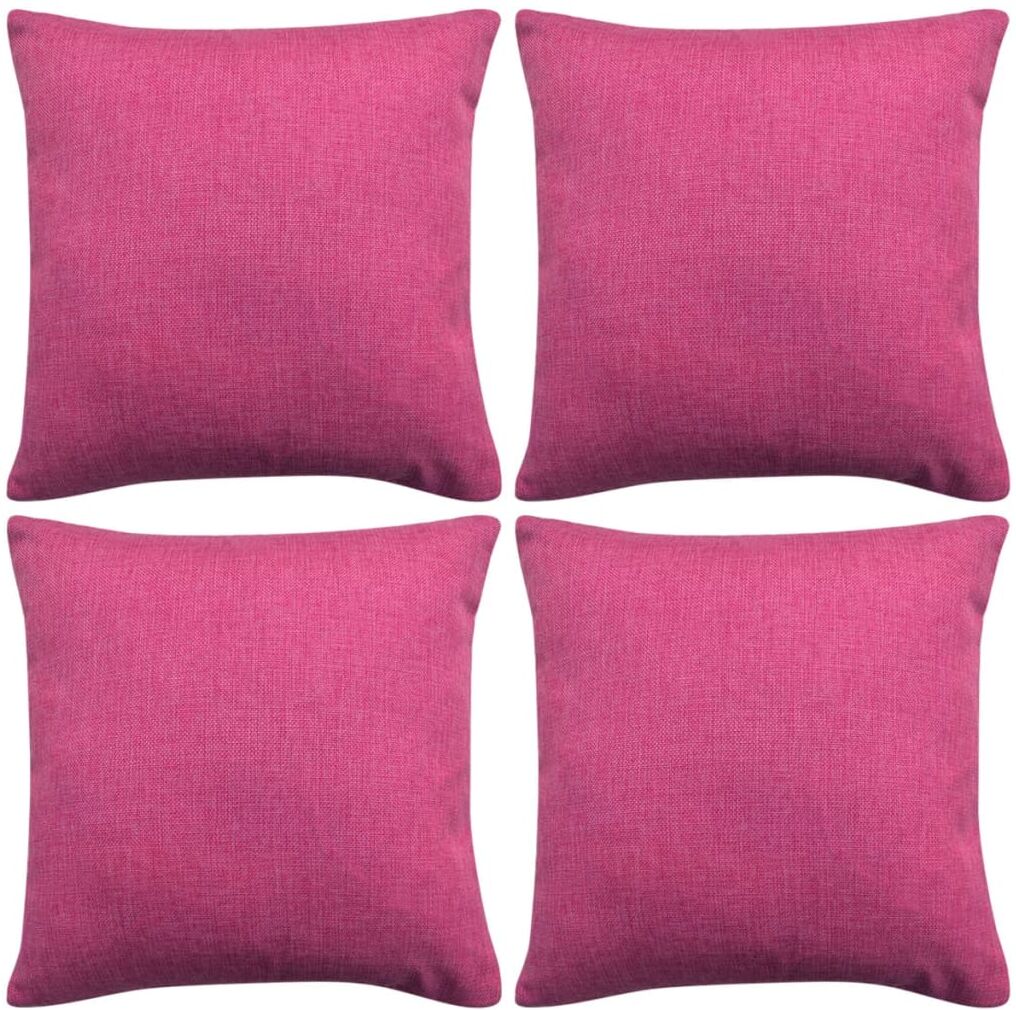 vidaXL 4 stk. pudebetræk linned-look pink 40x40 cm vidaXL 4 stk. pudebetræk linned-look pink 40x40 cm