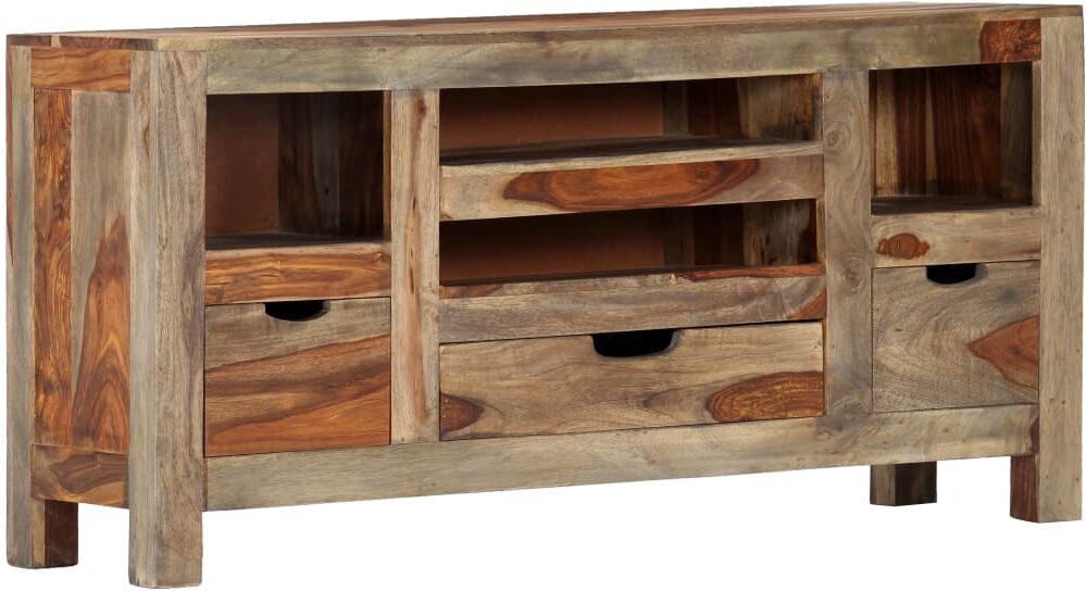 vidaXL skænk 100 x 30 x 50 cm massivt sheeshamtræ grå vidaXL skænk 100 x 30 x 50 cm massivt sheeshamtræ grå