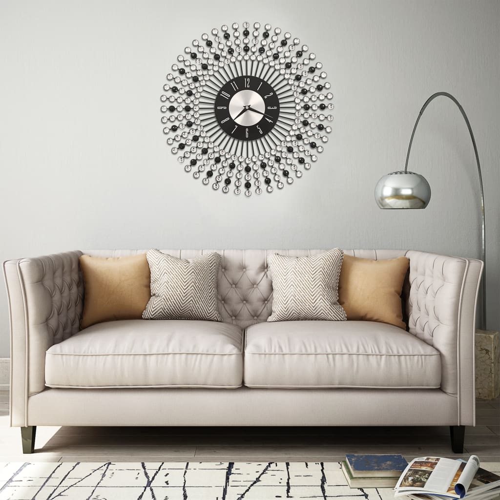 vidaXL vægur metal 43 cm sort vidaXL vægur metal 43 cm sort