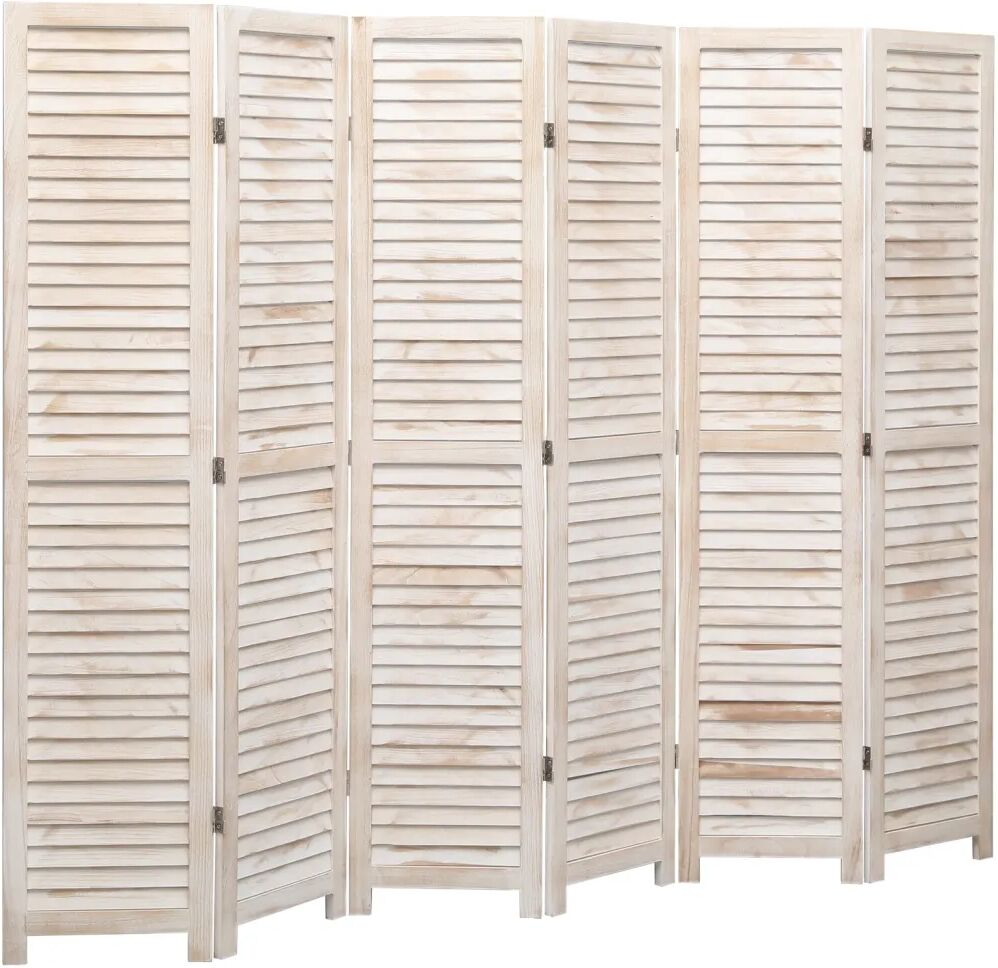 vidaXL 6-panels rumdeler 210 x 165 cm træ hvid vidaXL 6-panels rumdeler 210 x 165 cm træ hvid