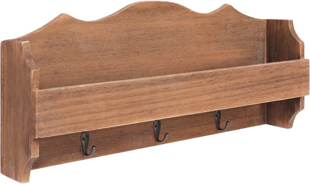 vidaXL vægmonteret knagerække 50 x 10 x 23 cm træ brun vidaXL vægmonteret knagerække 50 x 10 x 23 cm træ brun