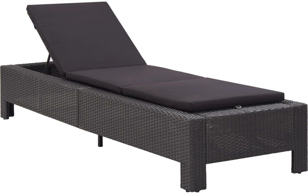 vidaXL solseng med hynde polyrattan sort vidaXL solseng med hynde polyrattan sort