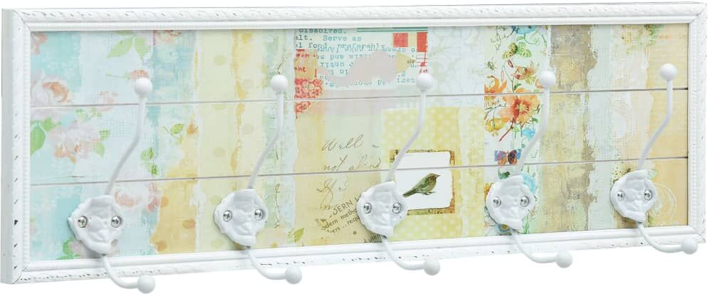 vidaXL knagerække 20,2 x 8,5 x 66,5 cm MDF hvid vidaXL knagerække 20,2 x 8,5 x 66,5 cm MDF hvid