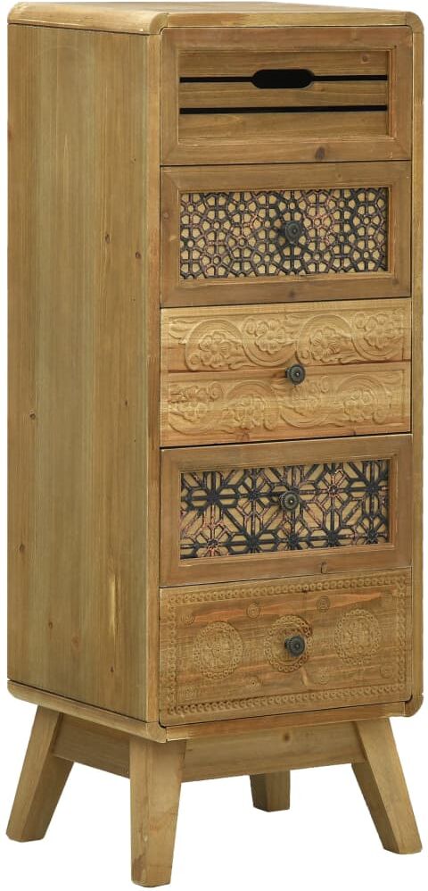 vidaXL skænk med 5 skuffer 37 x 30 x 97,5 cm træ brun vidaXL skænk med 5 skuffer 37 x 30 x 97,5 cm træ brun