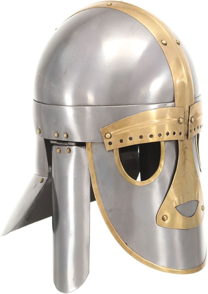 vidaXL middelalderlig hjelm til rollespil antik stål sølvfarvet