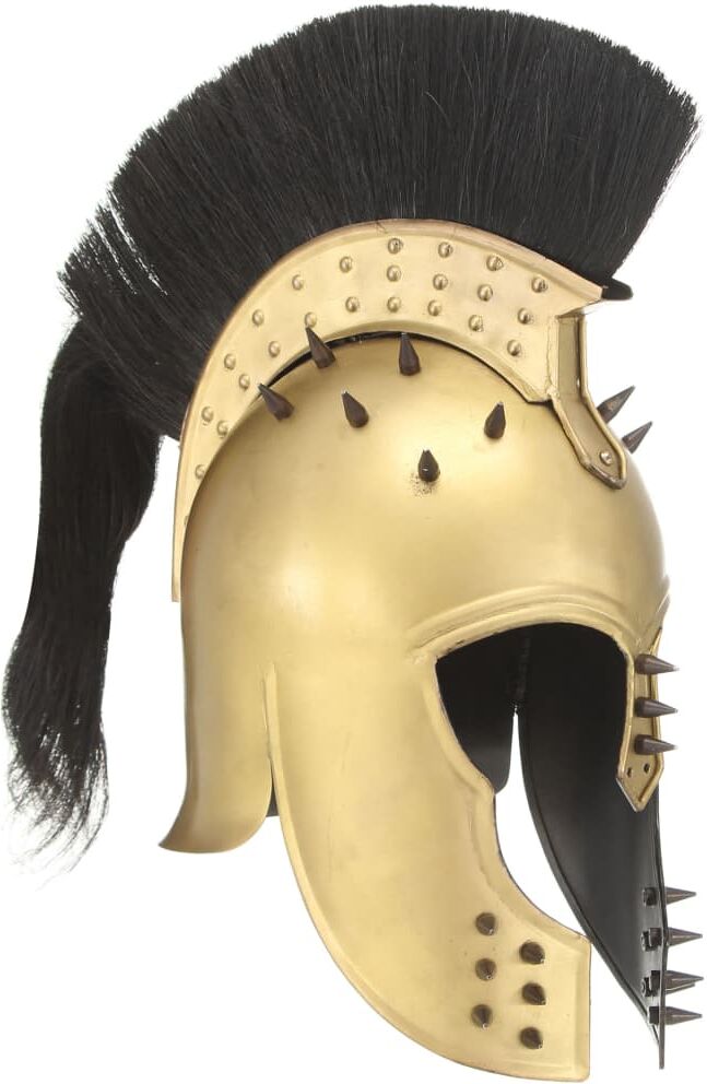 vidaXL græsk krigshjelm til rollespil antik stål messingfarvet vidaXL græsk krigshjelm til rollespil antik stål messingfarvet