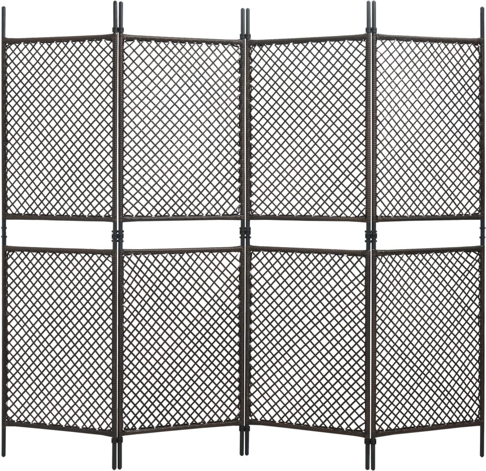 vidaXL 4-panels rumdeler 240x200 cm polyrattan brun vidaXL 4-panels rumdeler 240x200 cm polyrattan brun