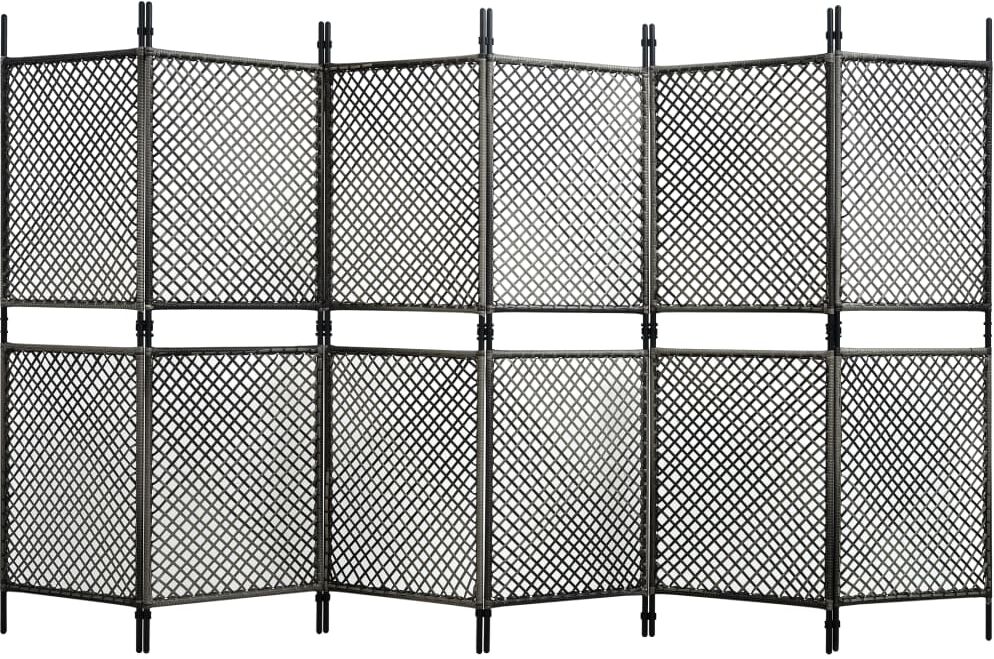 vidaXL 6-panels rumdeler 360x200 cm polyrattan antracitgrå vidaXL 6-panels rumdeler 360x200 cm polyrattan antracitgrå