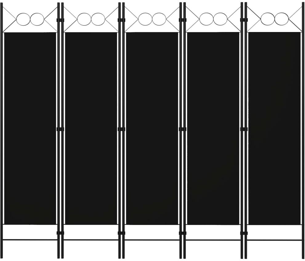 vidaXL 5-panels rumdeler 200x180 cm sort vidaXL 5-panels rumdeler 200x180 cm sort