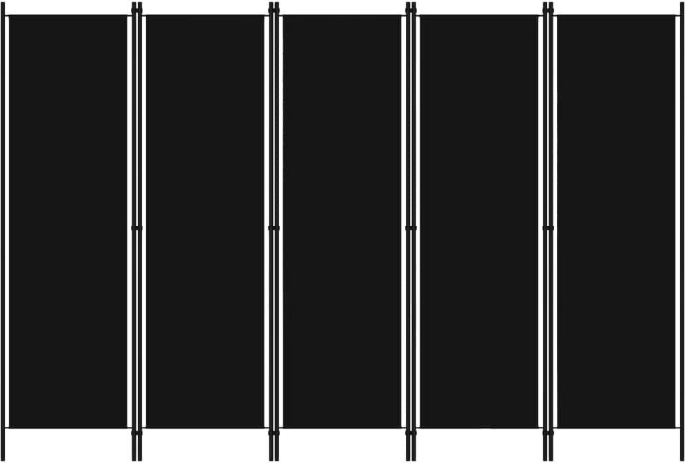 vidaXL 5-panels rumdeler 250 x 180 cm sort vidaXL 5-panels rumdeler 250 x 180 cm sort