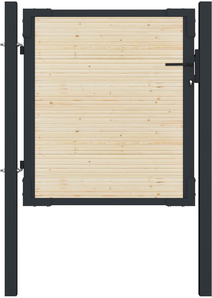 vidaXL hegnslåge 107x150 cm stål og nåletræ vidaXL hegnslåge 107x150 cm stål og nåletræ