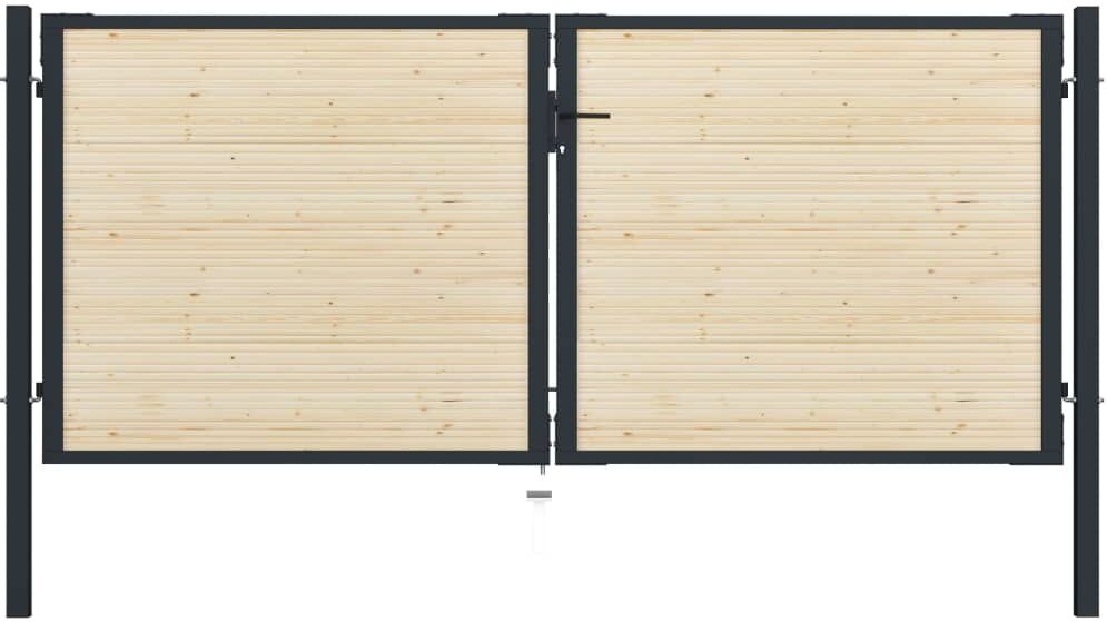 vidaXL hegnslåge 310x175 cm stål og nåletræ vidaXL hegnslåge 310x175 cm stål og nåletræ