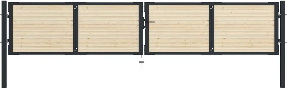 vidaXL hegnslåge 408x125 cm stål og nåletræ vidaXL hegnslåge 408x125 cm stål og nåletræ