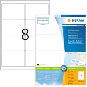 HERMA permanente adresseetiketter A4 99,1x67,7 mm 100 ark hvid