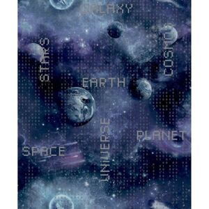 Noordwand Good Vibes tapet Galaxy Planets and Text sort og lilla