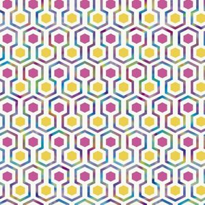 Noordwand Good Vibes tapet Hexagon Pattern pink og gul