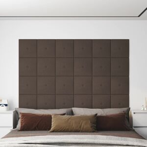 vidaXL vægpaneler 12 stk. 30x30 cm 1,08 m² stof gråbrun
