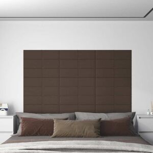 vidaXL vægpaneler 12 stk. 60x15 cm 1,08 m² stof gråbrun