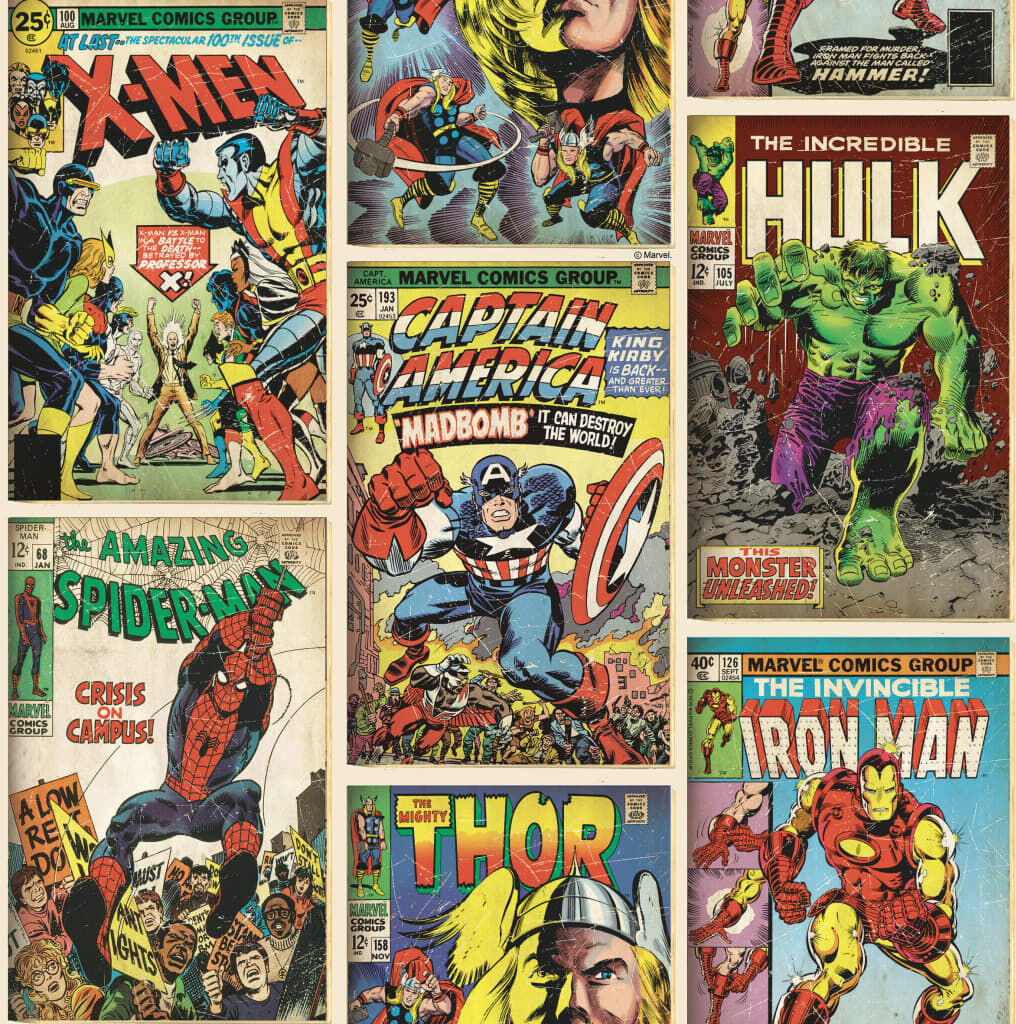 Kids at Home tapet Marvel Action Heroes Kids at Home tapet Marvel Action Heroes