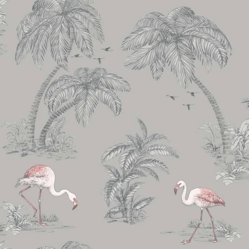 DUTCH WALLCOVERINGS tapet flamingo grå DUTCH WALLCOVERINGS tapet flamingo grå