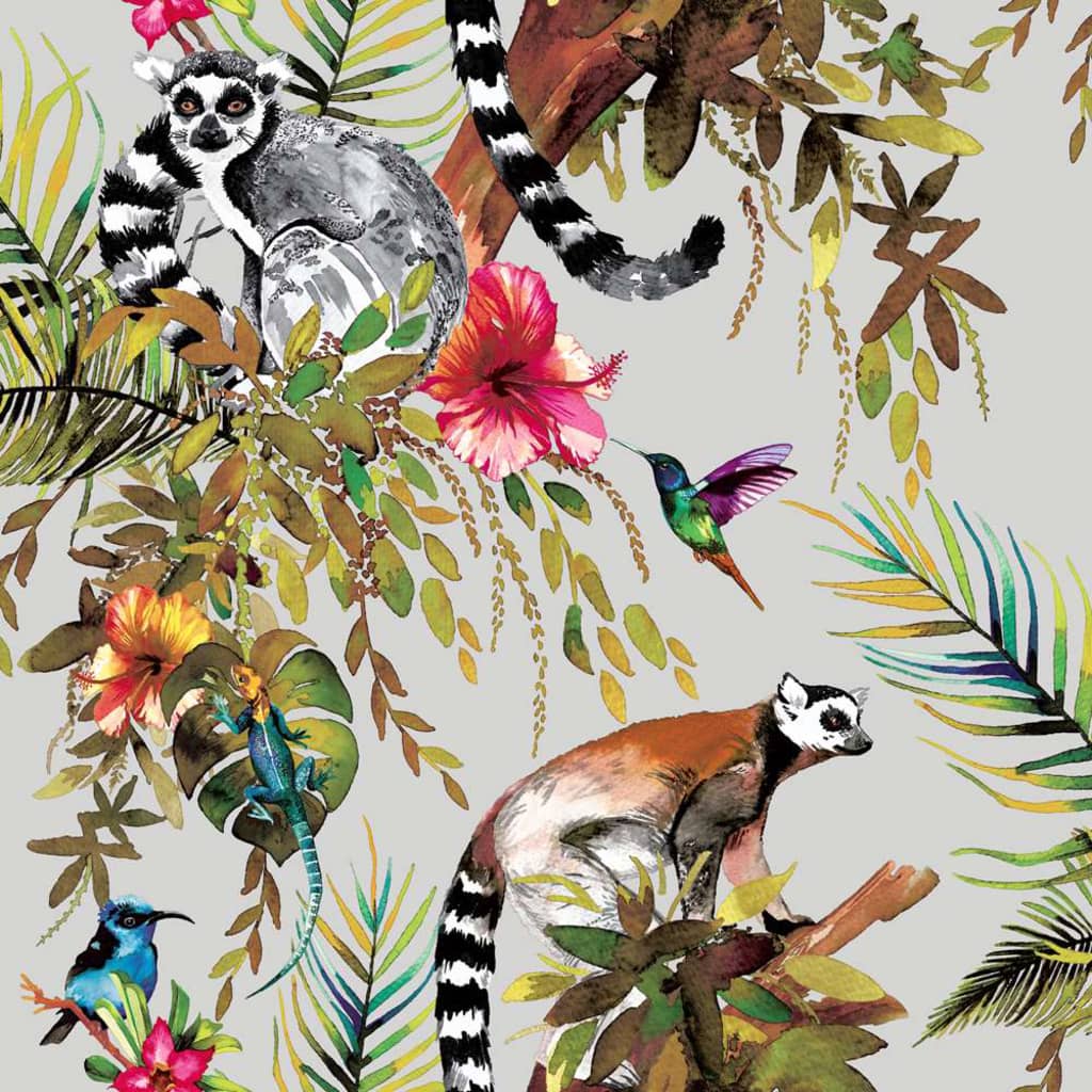 DUTCH WALLCOVERINGS tapet lemur sølvfarvet DUTCH WALLCOVERINGS tapet lemur sølvfarvet
