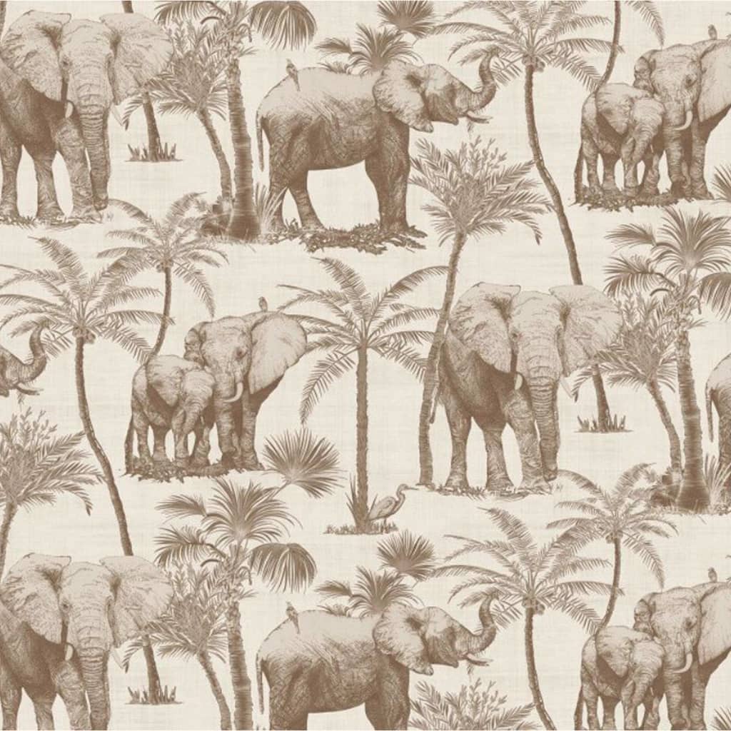 DUTCH WALLCOVERINGS tapet Elephant Groove beige DUTCH WALLCOVERINGS tapet Elephant Groove beige