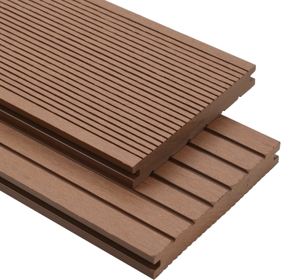 vidaXL massive terrassebrædder med tilbehør WPC 15 m² 4 m lysebrun vidaXL massive terrassebrædder med tilbehør WPC 15 m² 4 m lysebrun