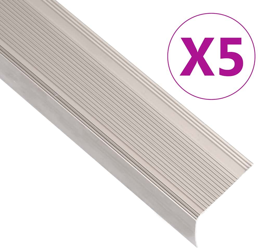 vidaXL 5 stk. trappelister L-facon 90 cm aluminium champagnefarvet vidaXL 5 stk. trappelister L-facon 90 cm aluminium champagnefarvet