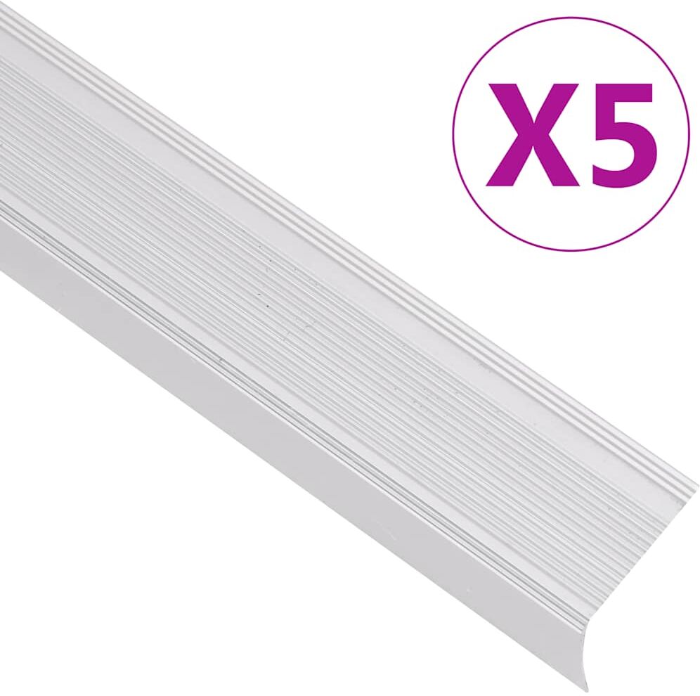 vidaXL 5 stk. trappelister L-facon 100 cm aluminium sølvfarvet vidaXL 5 stk. trappelister L-facon 100 cm aluminium sølvfarvet