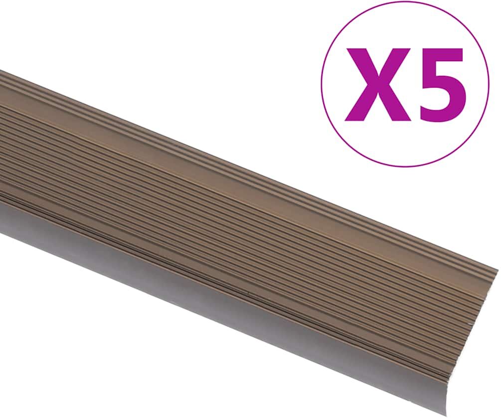 vidaXL 5 stk. trappelister L-facon 100 cm aluminium brun vidaXL 5 stk. trappelister L-facon 100 cm aluminium brun