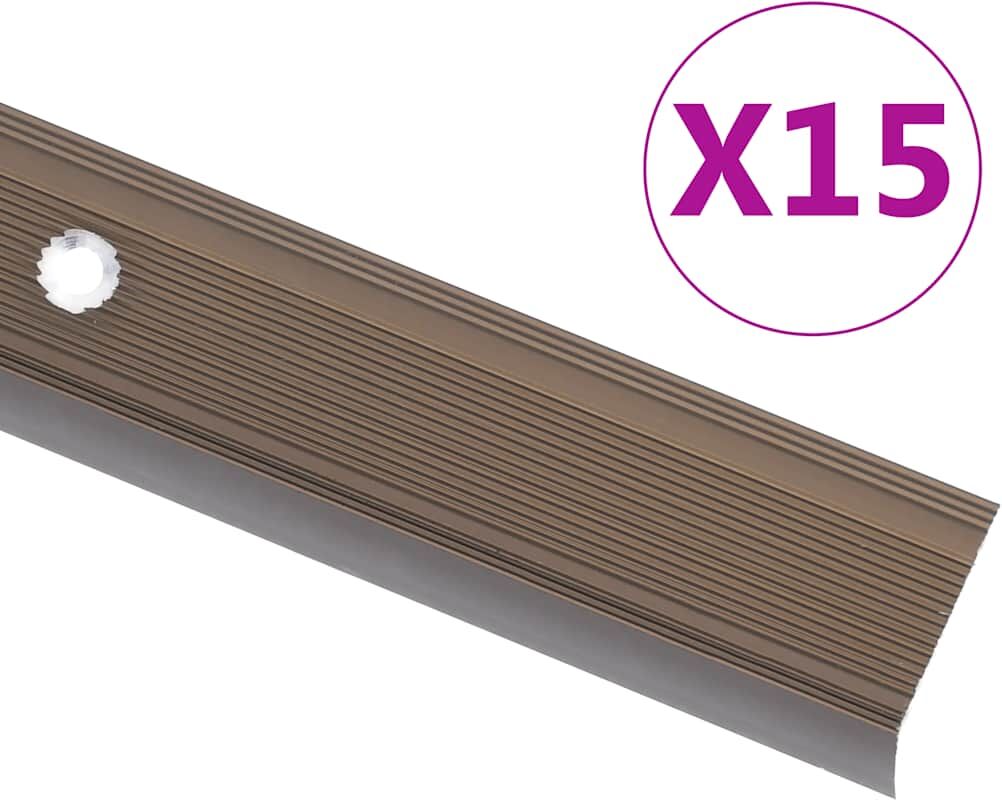 vidaXL 15 stk. trappelister L-facon 100 cm aluminium brun vidaXL 15 stk. trappelister L-facon 100 cm aluminium brun