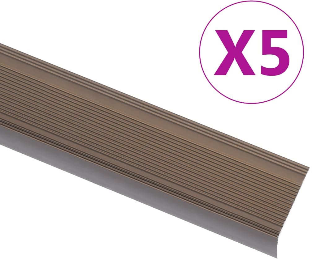 vidaXL 5 stk. trappelister L-facon 134 cm aluminium brun vidaXL 5 stk. trappelister L-facon 134 cm aluminium brun
