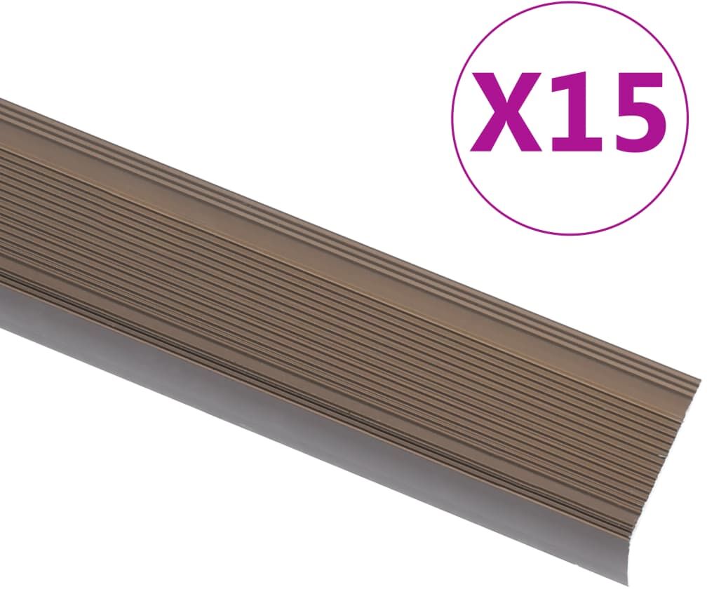 vidaXL 15 stk. trappelister L-facon 134 cm aluminium brun vidaXL 15 stk. trappelister L-facon 134 cm aluminium brun