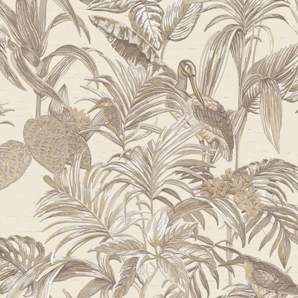 DUTCH WALLCOVERINGS tapet Bird-of-Paradise cremefarvet DUTCH WALLCOVERINGS tapet Bird-of-Paradise cremefarvet