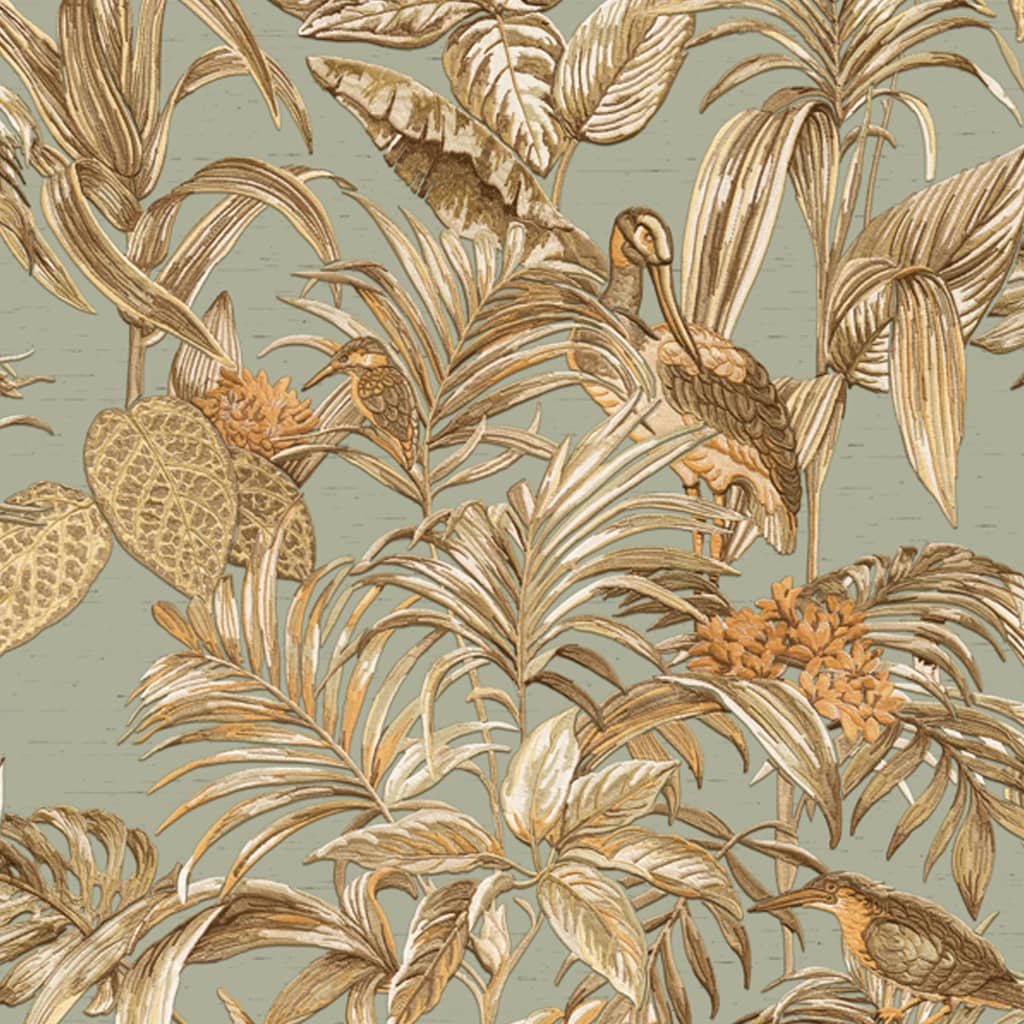 DUTCH WALLCOVERINGS tapet Bird-of-Paradise blågrøn DUTCH WALLCOVERINGS tapet Bird-of-Paradise blågrøn