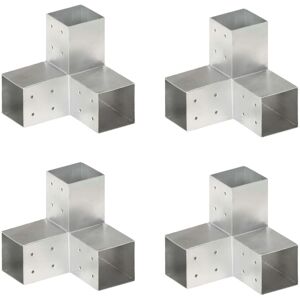 vidaXL stolpebeslag Y-form 4 stk. 81x81 mm galvaniseret metal