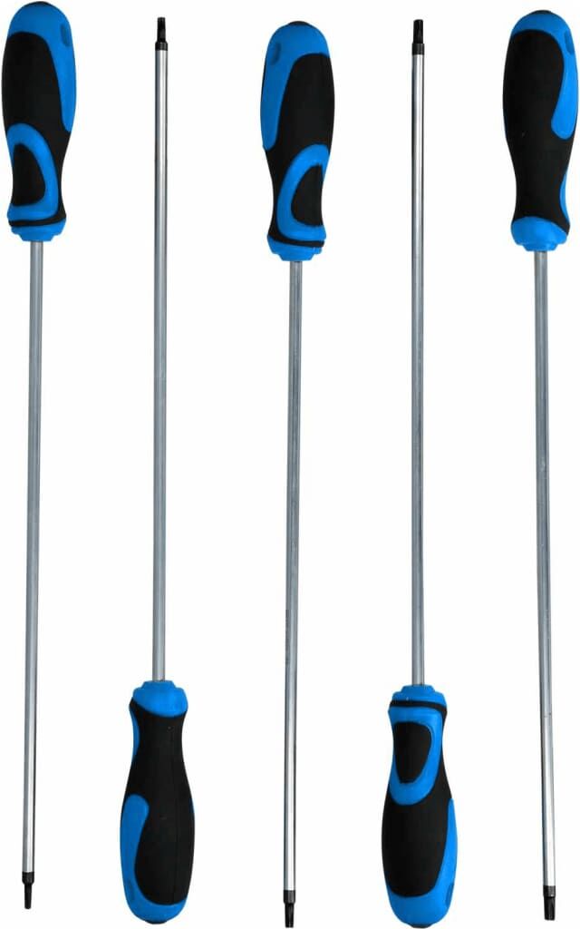 BRILLIANT TOOLS ekstra langt TX skruetrækkersæt i 5 dele BRILLIANT TOOLS ekstra langt TX skruetrækkersæt i 5 dele