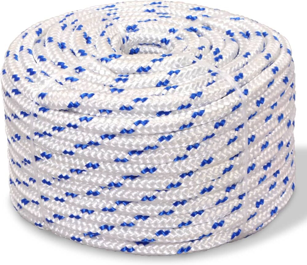 vidaXL marinereb polypropylen 14 mm 50 m hvid