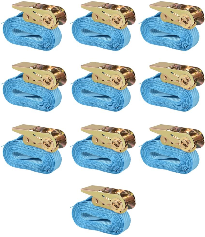 vidaXL surringsbånd 10 stk. 0,8 ton 4 m x 25 mm blå vidaXL surringsbånd 10 stk. 0,8 ton 4 m x 25 mm blå