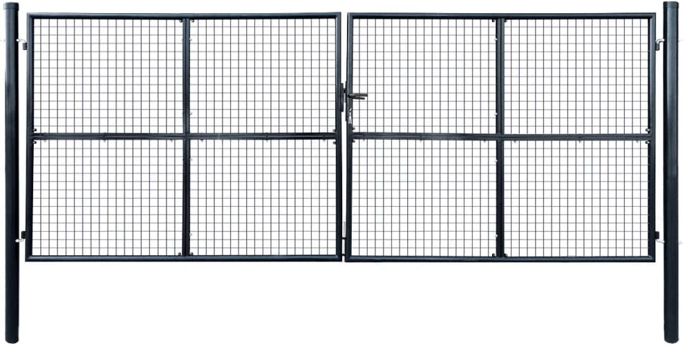 vidaXL havelåge i trådnet galvaniseret stål 400 x 150 cm grå vidaXL havelåge i trådnet galvaniseret stål 400 x 150 cm grå