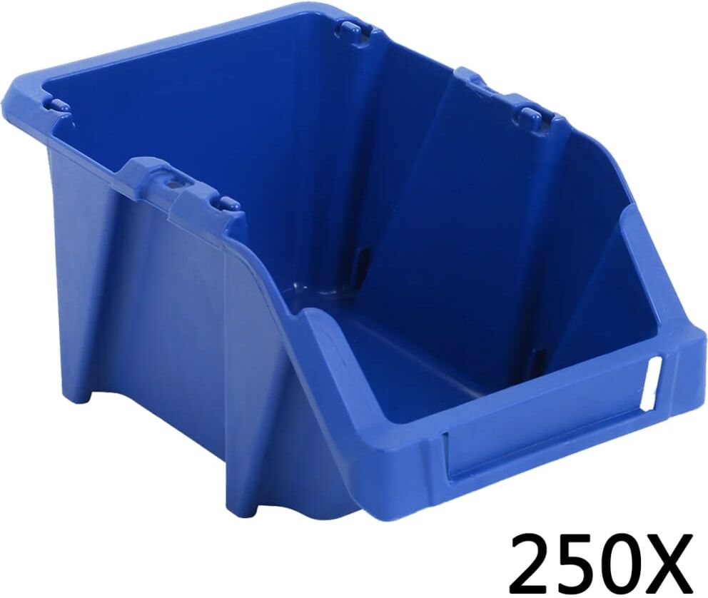 vidaXL stabelbare opbevaringskasser 250 stk. 103 x 165 x 76 mm blå vidaXL stabelbare opbevaringskasser 250 stk. 103 x 165 x 76 mm blå
